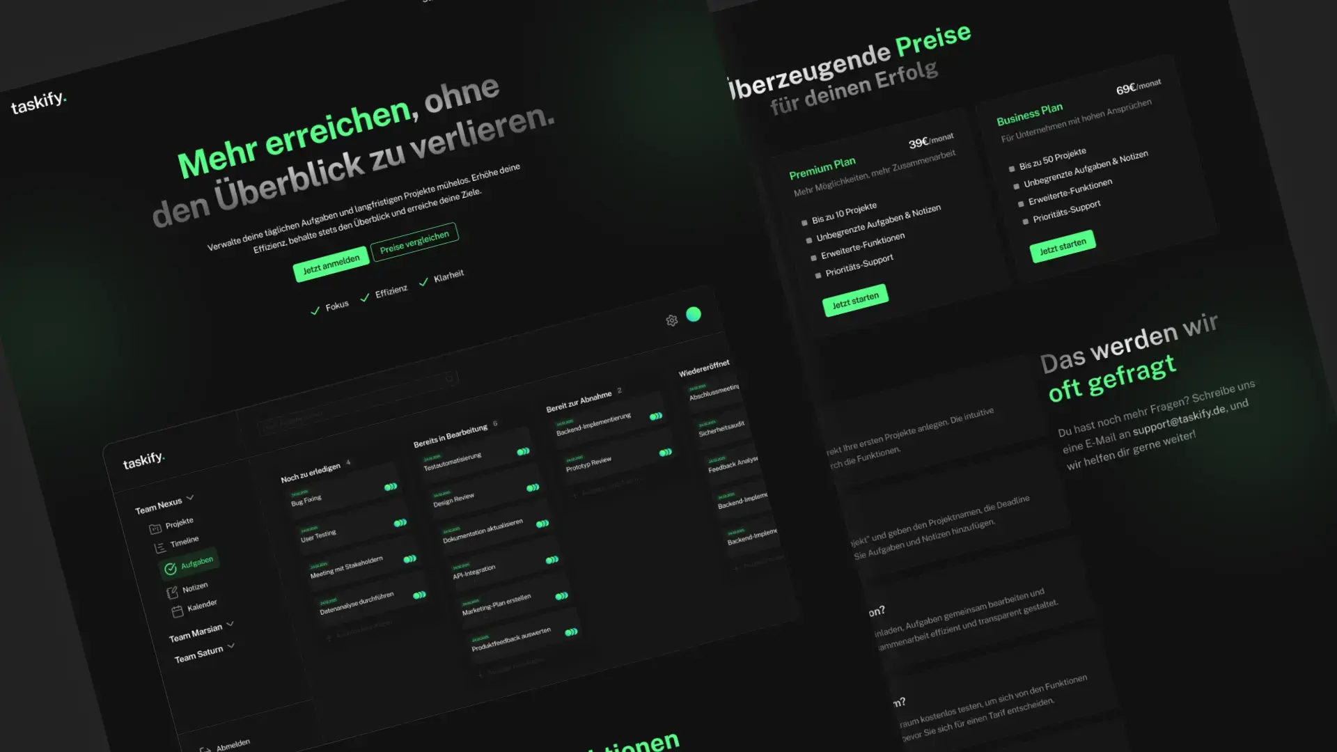 Bild der Webseite von Taskify